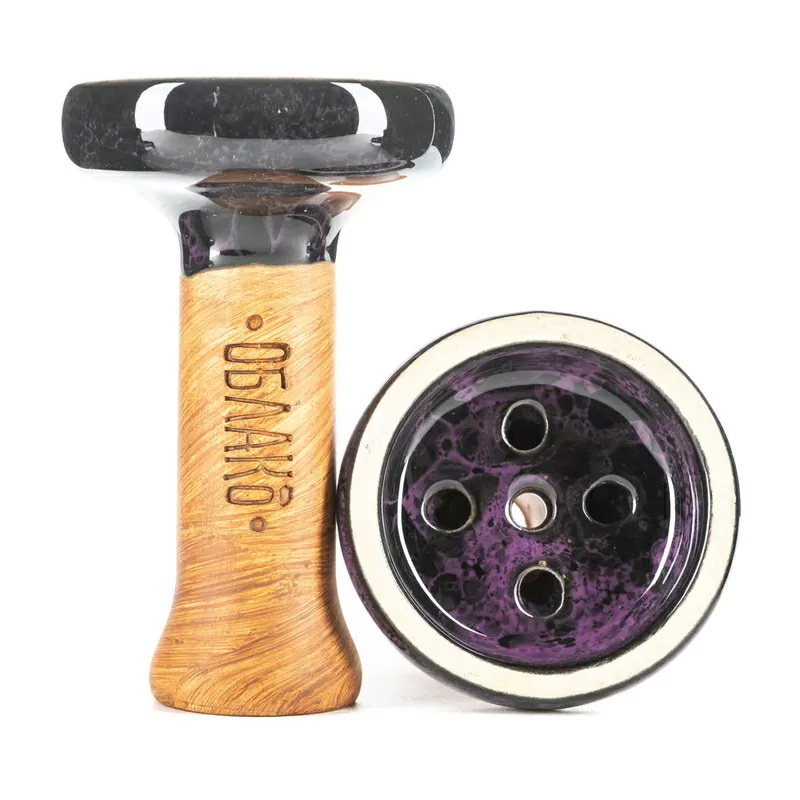 Фото и внешний вид — Чаша Облако Glaze Top - Чёрно-фиолетовый мрамор (S)