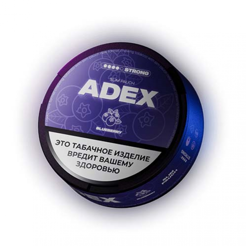Фото и внешний вид — Табак жевательный Adex Ultrastrong Slim Черника 9 гр