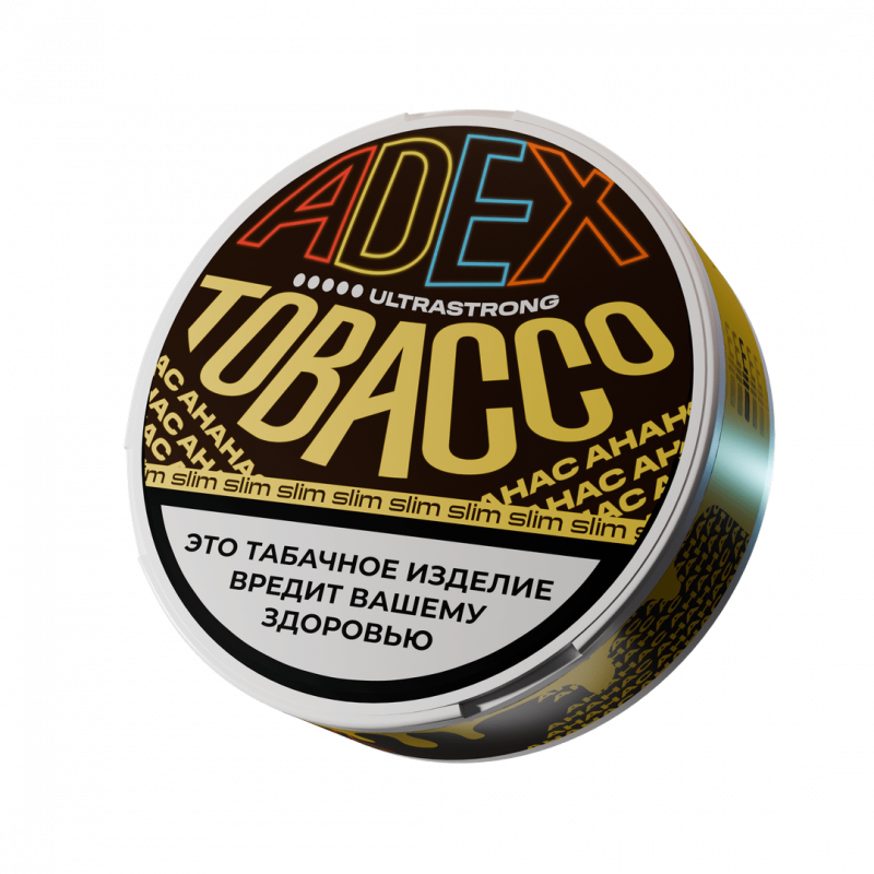 Фото и внешний вид — Табак жевательный Adex Ultrastrong Slim Ананас 9 гр