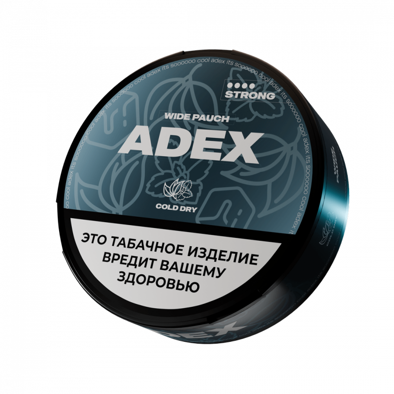 Фото и внешний вид — Табак жевательный Adex Strong Wide Cold Dry 12 гр