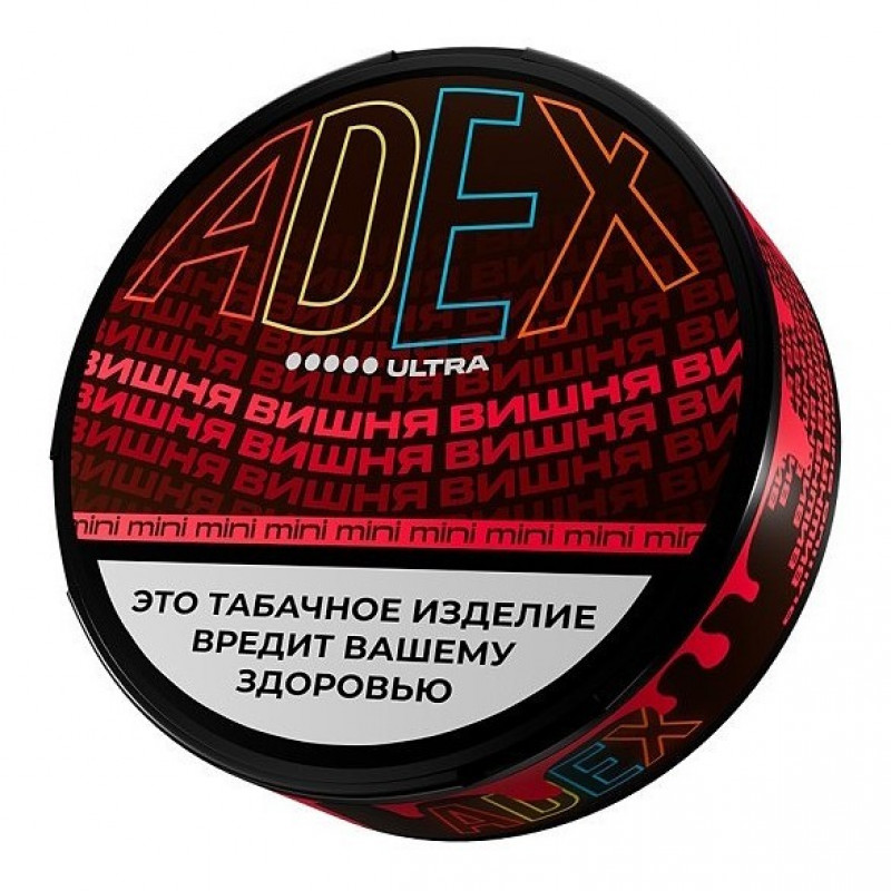 Фото и внешний вид — Табак жевательный Adex Ultra Mini Вишня (мята, ментол, табак) 7 гр (25 п)