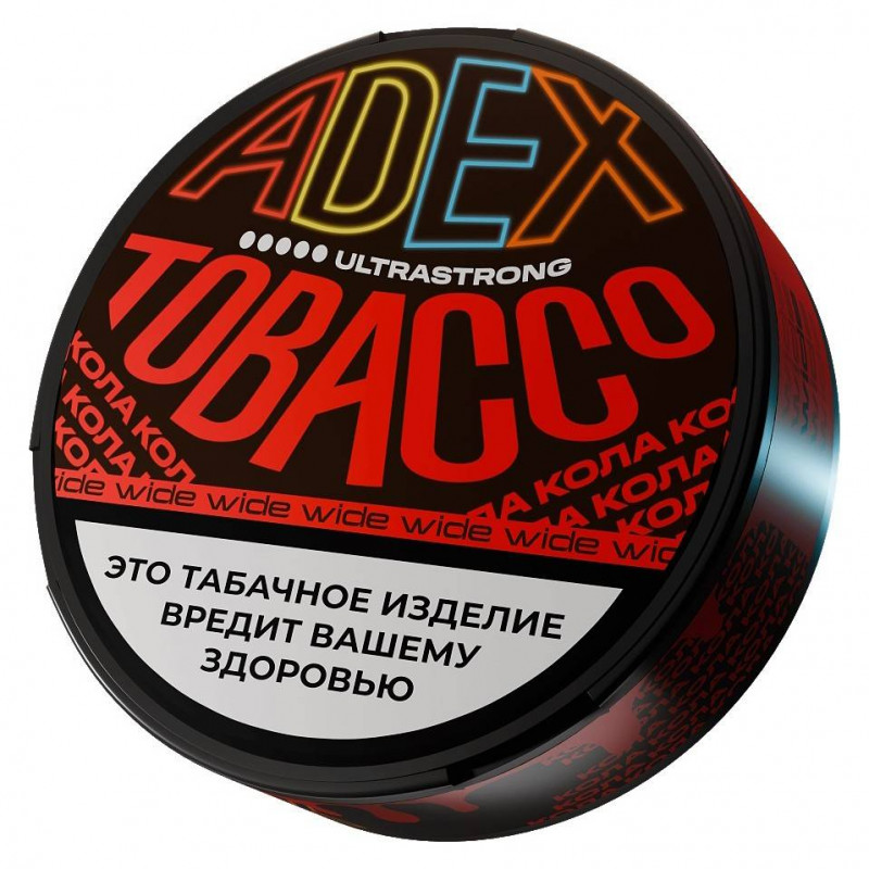 Фото и внешний вид — Табак жевательный Adex Ultrastrong Wide Кола 12 гр (24 п)