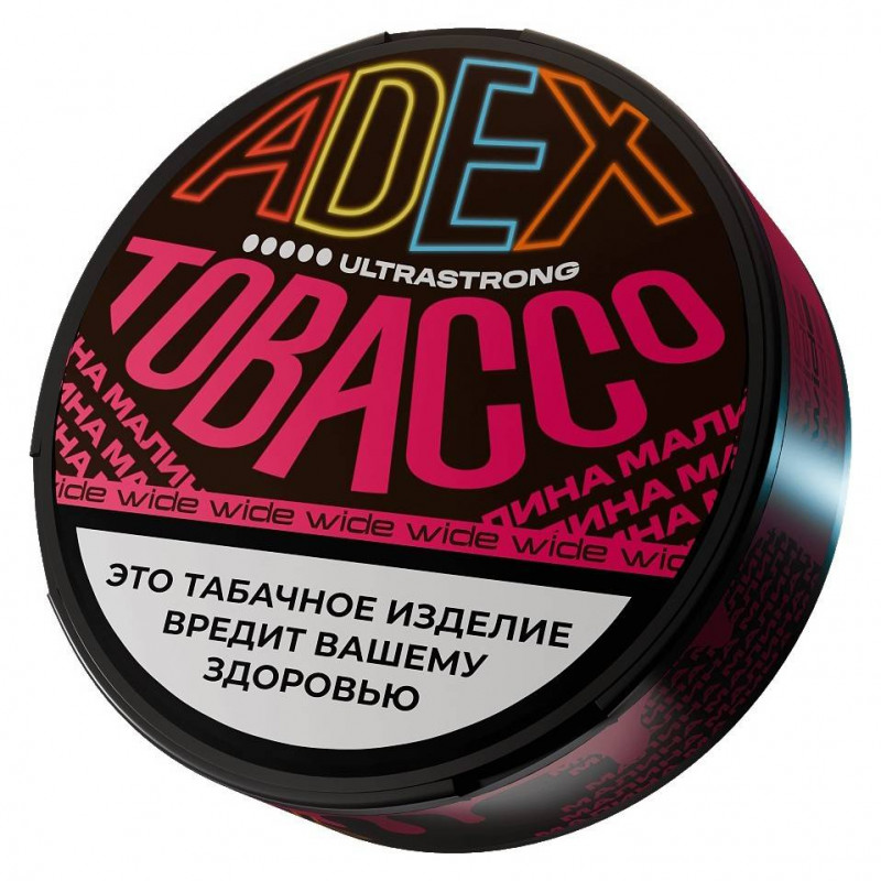 Фото и внешний вид — Табак жевательный Adex Ultrastrong Wide Малина 12 гр (24 п)