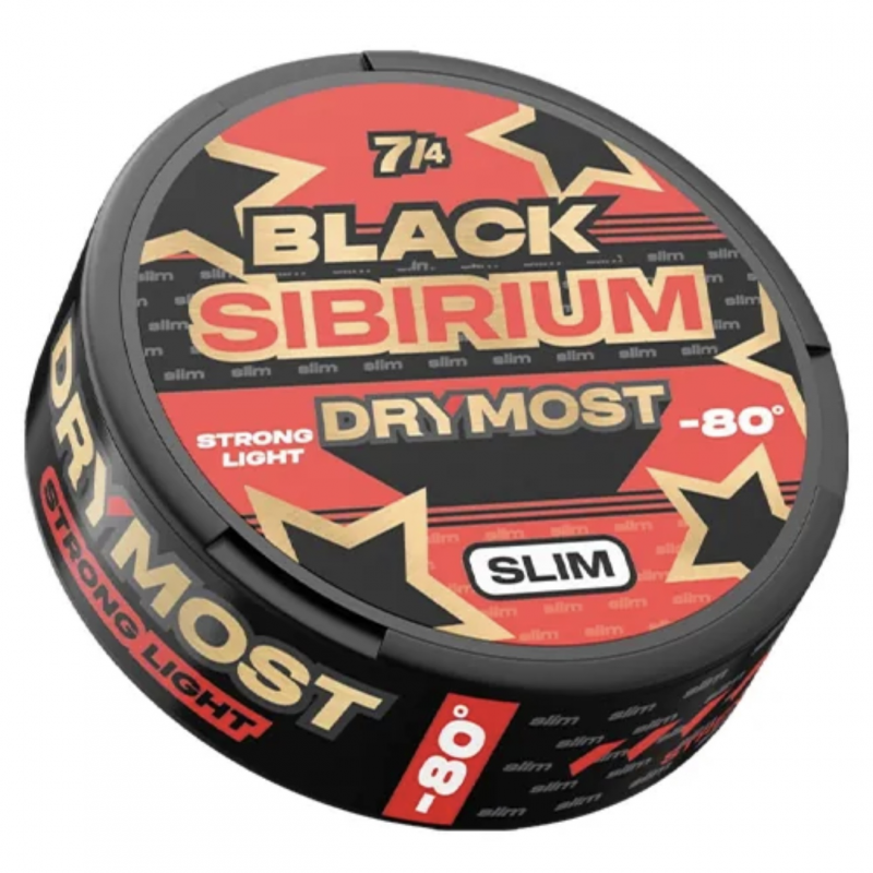 Фото и внешний вид — Табак жевательный Drymost Black Slim Sibirium 12 гр
