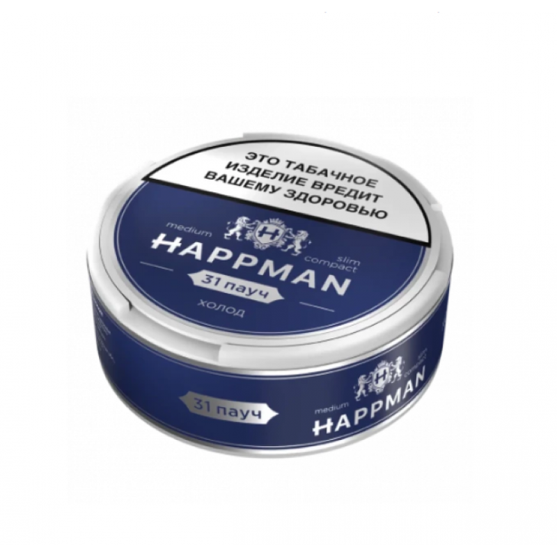 Фото и внешний вид — Табак жевательный HAPPMAN Strong Slim Compact «Холод»