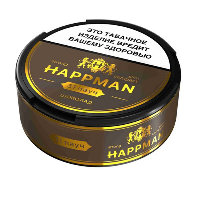 Фото и внешний вид — Табак жевательный HAPPMAN Strong Slim Compact Шоколад