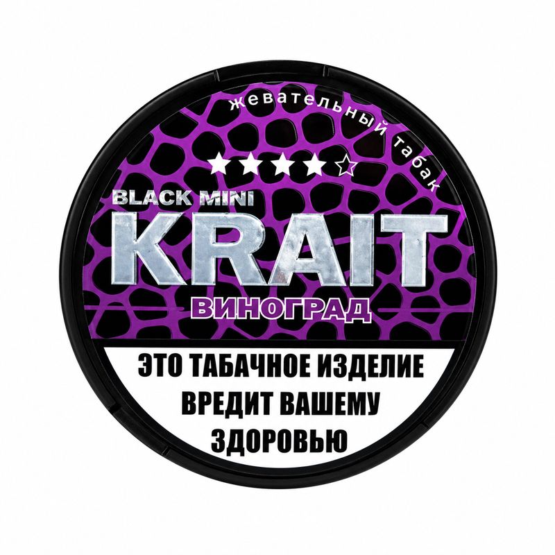 Фото и внешний вид — Табак жевательный Krait Mini Виноград 11 гр (30 п)