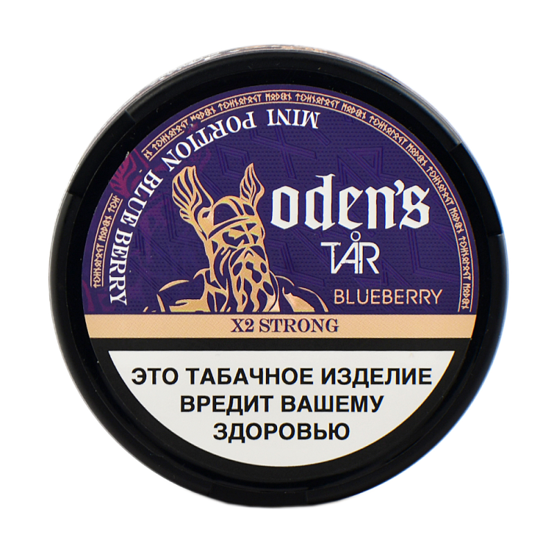 Фото и внешний вид — Табак жевательный Oden's Tar Mini Blueberry (черника) 10 гр