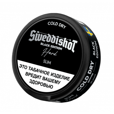 Табак жевательный Sweddishot Slim Black Edition Cold Dry (мята, ментол, табак) 10 гр (20 п)