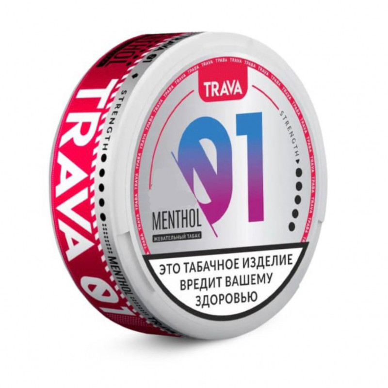 Фото и внешний вид — Жевательный табак TRAVA с ароматом MENTHOL