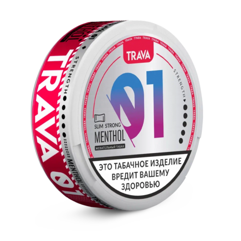 Фото и внешний вид — Жевательный табак TRAVA STRONG SLIM с ароматом MENTHOL