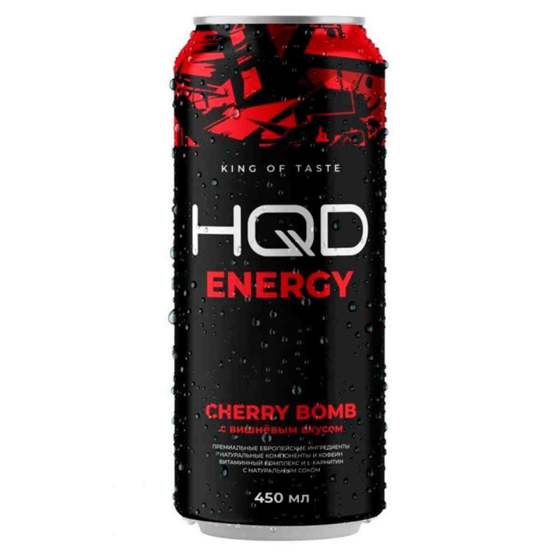Фото и внешний вид — Энергетик HQD Energy Cherry bomb 0,45л