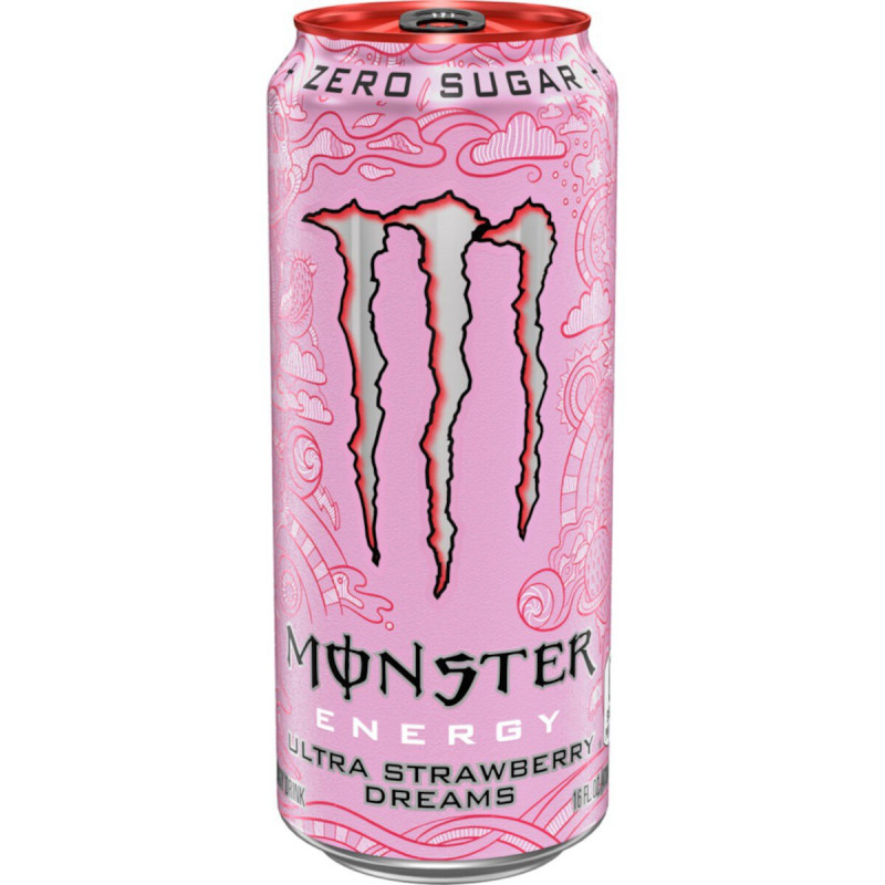 Фото и внешний вид — Энергетический напиток Monster Energy Ultra Strawberry Dreams БЕЗ САХАРА 500мл