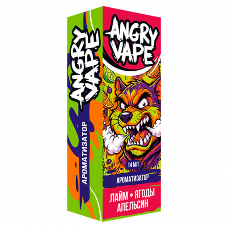 Фото и внешний вид — Ароматизатор Angry Vape - Лайм Ягоды Апельсин 14 мл