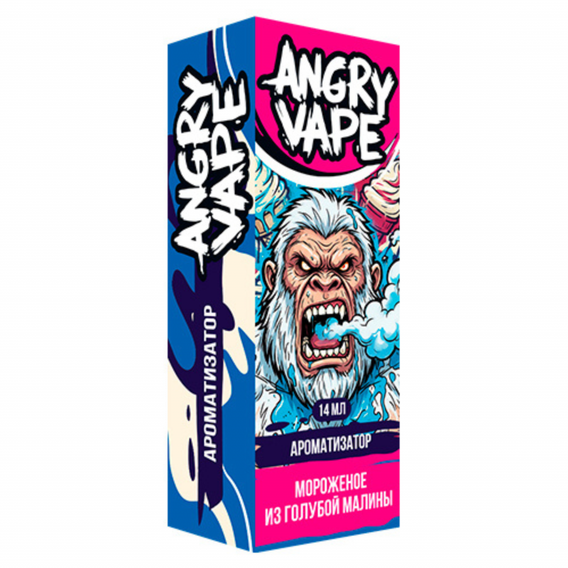 Фото и внешний вид — Ароматизатор Angry Vape - Мороженое Из Голубой Малины 14 мл
