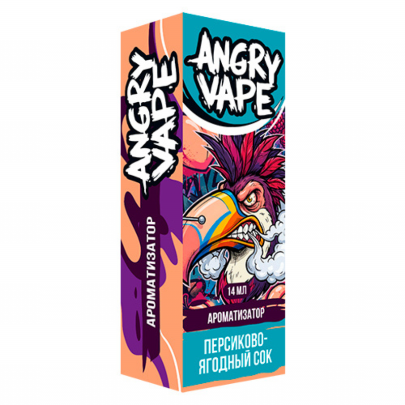 Фото и внешний вид — Ароматизатор Angry Vape - Персиковый Ягодный Сок 14 мл