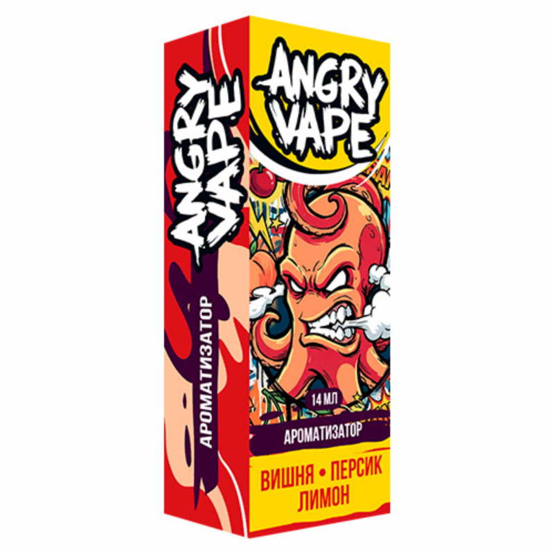 Фото и внешний вид — Ароматизатор Angry Vape - Вишня Персик Лимон 14 мл