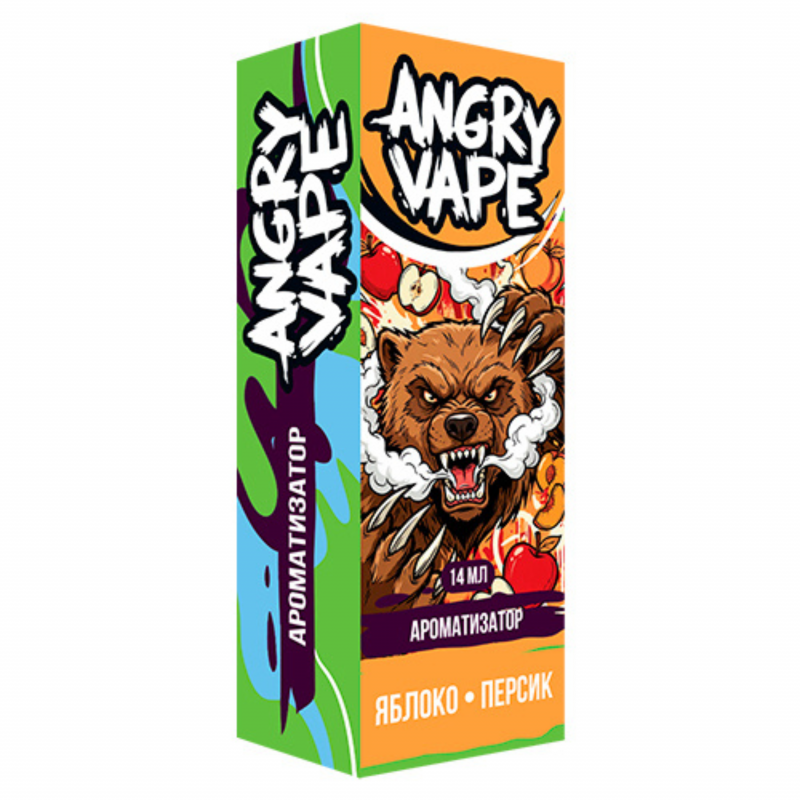 Фото и внешний вид — Ароматизатор Angry Vape - Яблоко Персик 14 мл