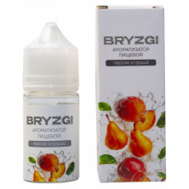 Фото и внешний вид — Ароматизатор пищевой Bryzgi - Персик Груша 14мл