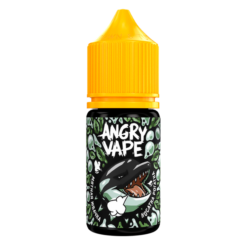Фото и внешний вид — Angry Vape SALT 30ml - Косатка Рогатка (Мятная Жвачка) S