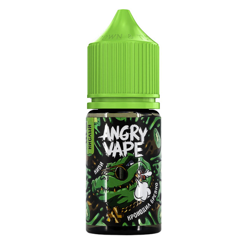 Фото и внешний вид — Angry Vape SALT 30ml - Крокодил Бревно (Киви) N
