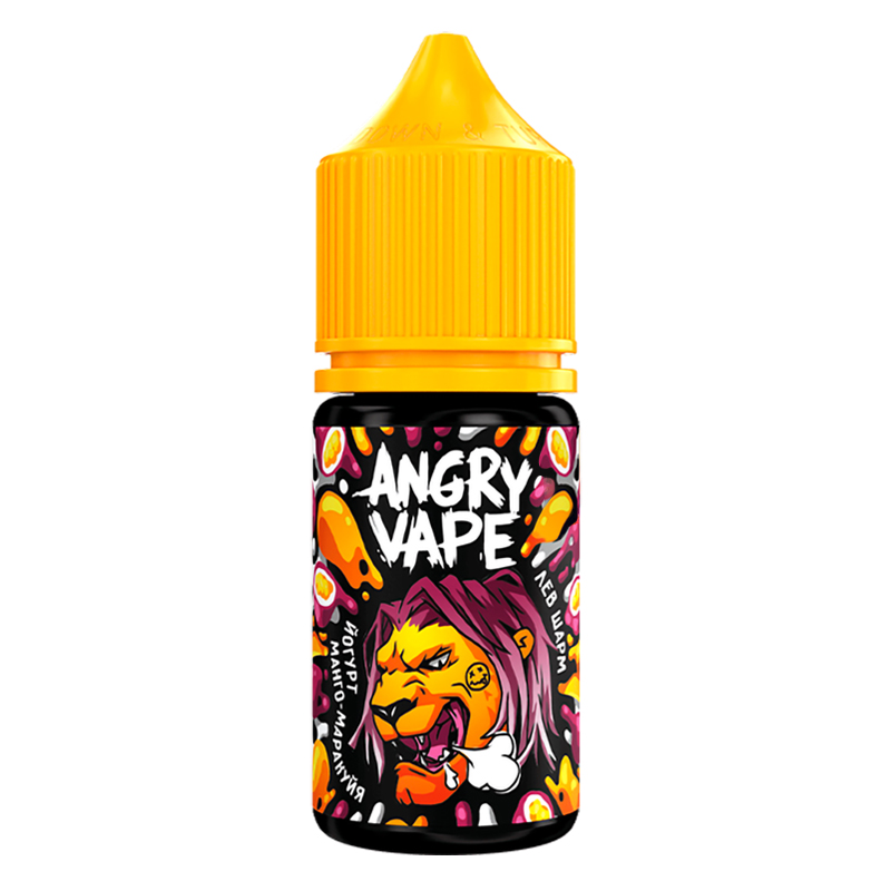 Фото и внешний вид — Angry Vape SALT 30ml - Лев Шарм (Йогурт манго маракуйя) N