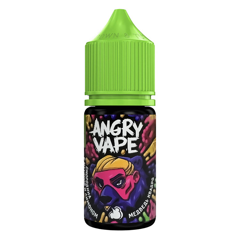 Фото и внешний вид — Angry Vape SALT 30ml - Медведь Квадро (Смородина с лимоном и малиной) N