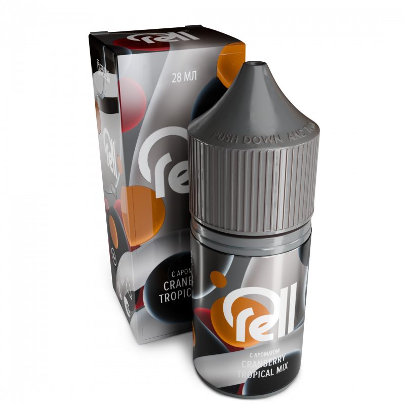 Фото и внешний вид — RELL Gray 28ml 0mg - Cranberry Tropical Mix
