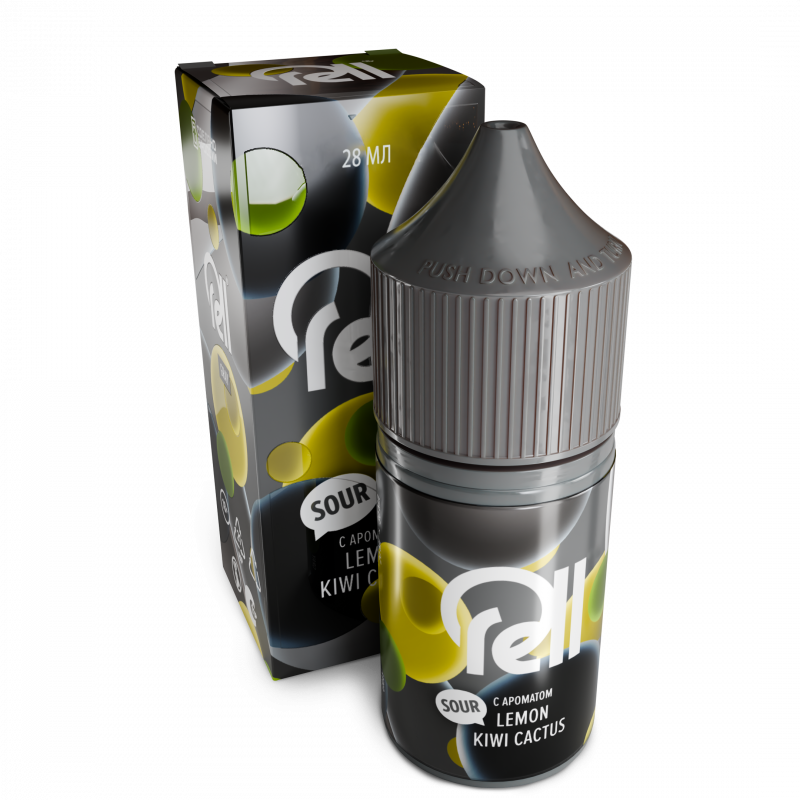 Фото и внешний вид — RELL Gray 28ml 0mg - Lemon Kiwi Cactus