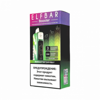 Elf Bar Booster Nic King 30000 - Зелёный Чай Грейпфрут