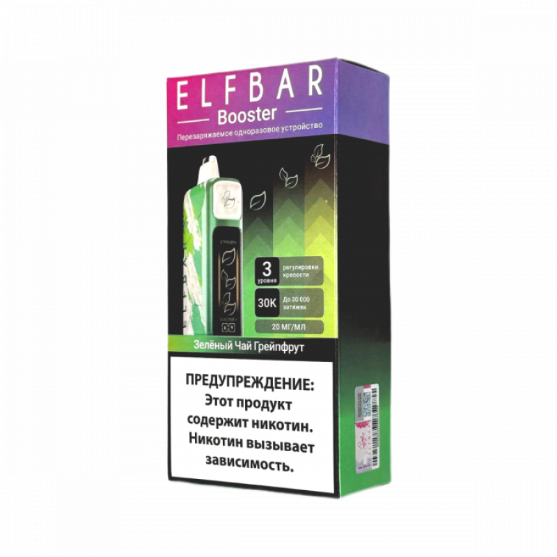 Фото и внешний вид — Elf Bar Booster Nic King 30000 - Зелёный Чай Грейпфрут