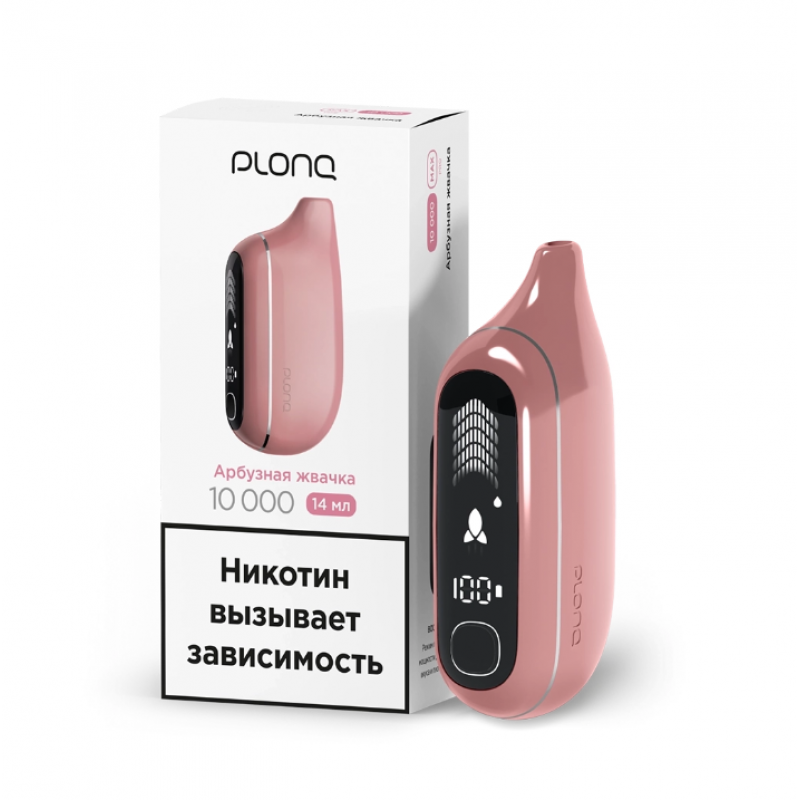 Фото и внешний вид — ЭСДН Plonq MAX PRO вкус АРБУЗНАЯ ЖВАЧКА до 10000 затяжек