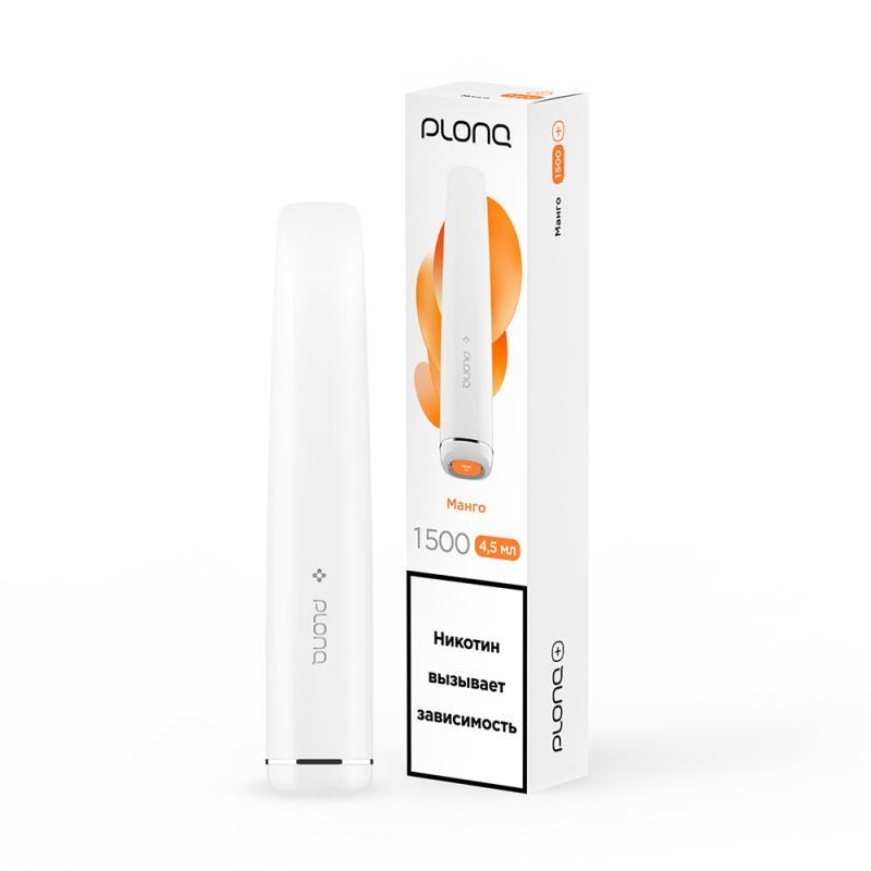 Фото и внешний вид — ЭСДН PLONQ PLUS ВКУС: МАНГО до 1500 затяжек