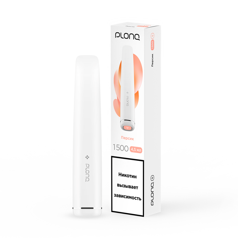 Фото и внешний вид — ЭСДН PLONQ PLUS ВКУС: ПЕРСИК до 1500 затяжек
