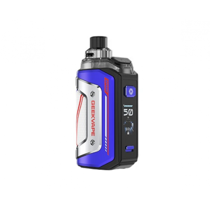 Фото и внешний вид — Geekvape Aegis Hero 5 Racing Blue, Бело-Синий